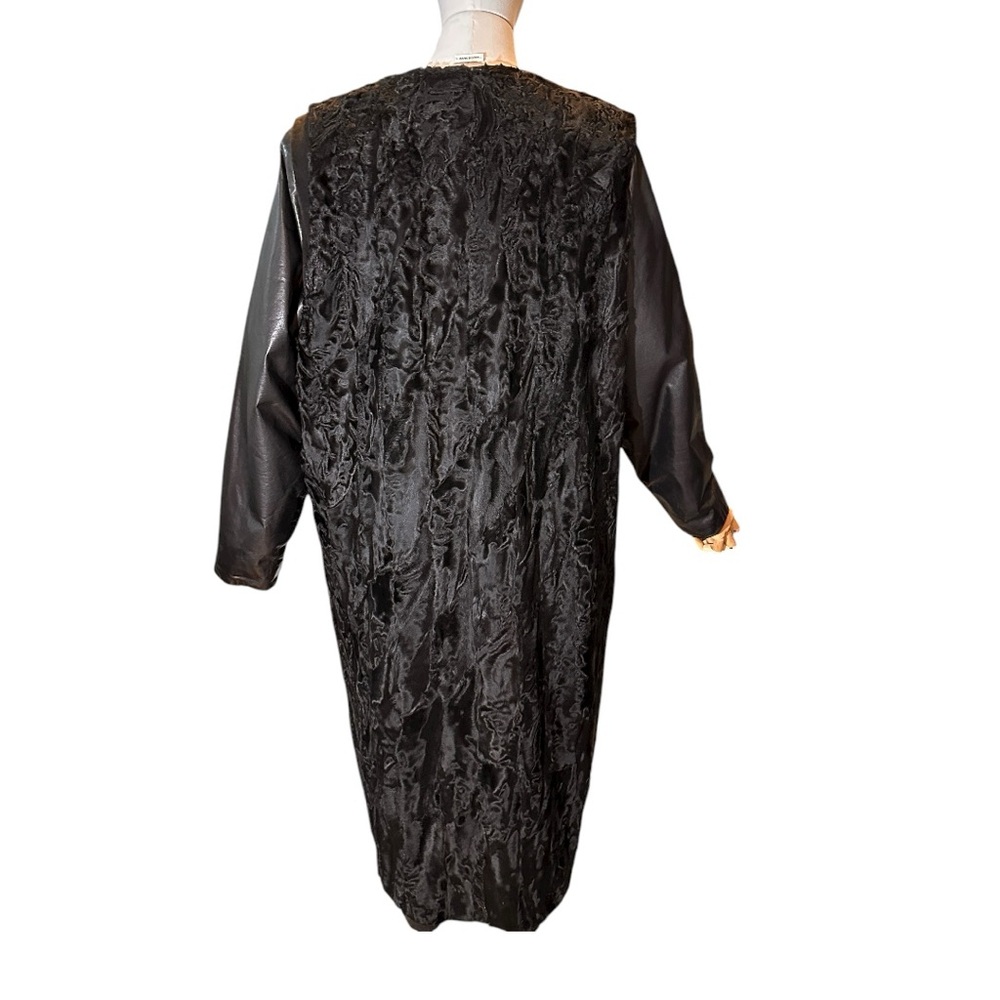 VINTAGE 80s' LOUIS-GUY GIROUX SUEDE/LEATHER/ASTRAKHAN FUR VEST & COAT (SZ 12) - Picture 15 of 16